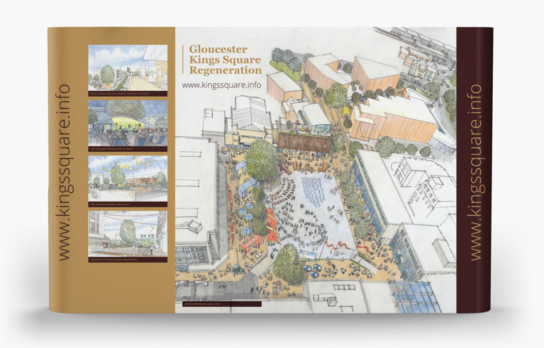 Example of a pop up exhbition wall for a public event