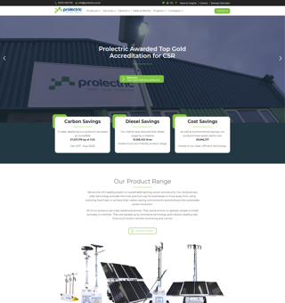 Prolectric - Screenshot of Prolectric website designed by Mohunky