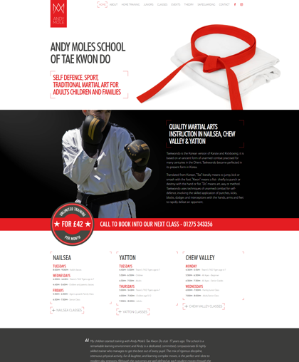 AMTKD - Screenshot of website created by Mohunky