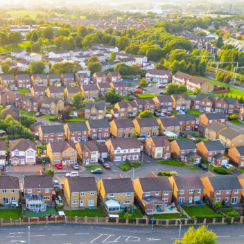 Annington - Hero Image - An aerial view of houses in a town